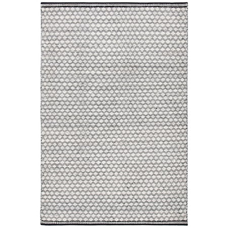 Flowers First 4 x 6 ft. Kilim Contemporary Rectangle Flat Weave Rug Black & Ivory FL1887928